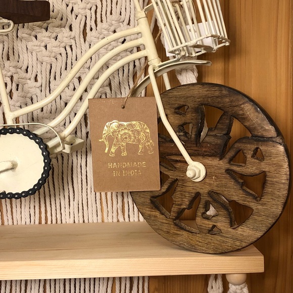 - Decorative Bicycle With Working Chain & Pedals. Handmade In India, Cream… - Picture 5 of 5